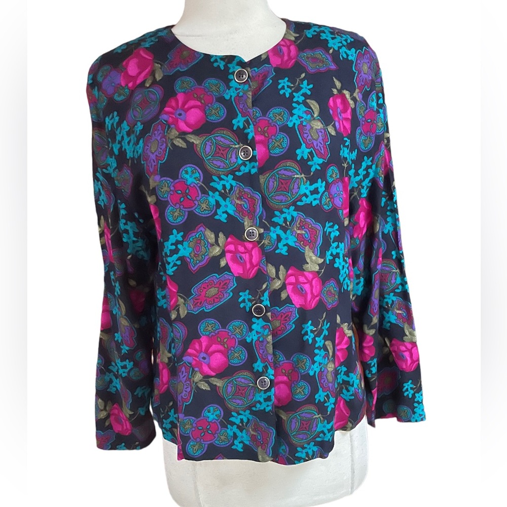Vintage Koret Petites Floral, Button Down Blouse